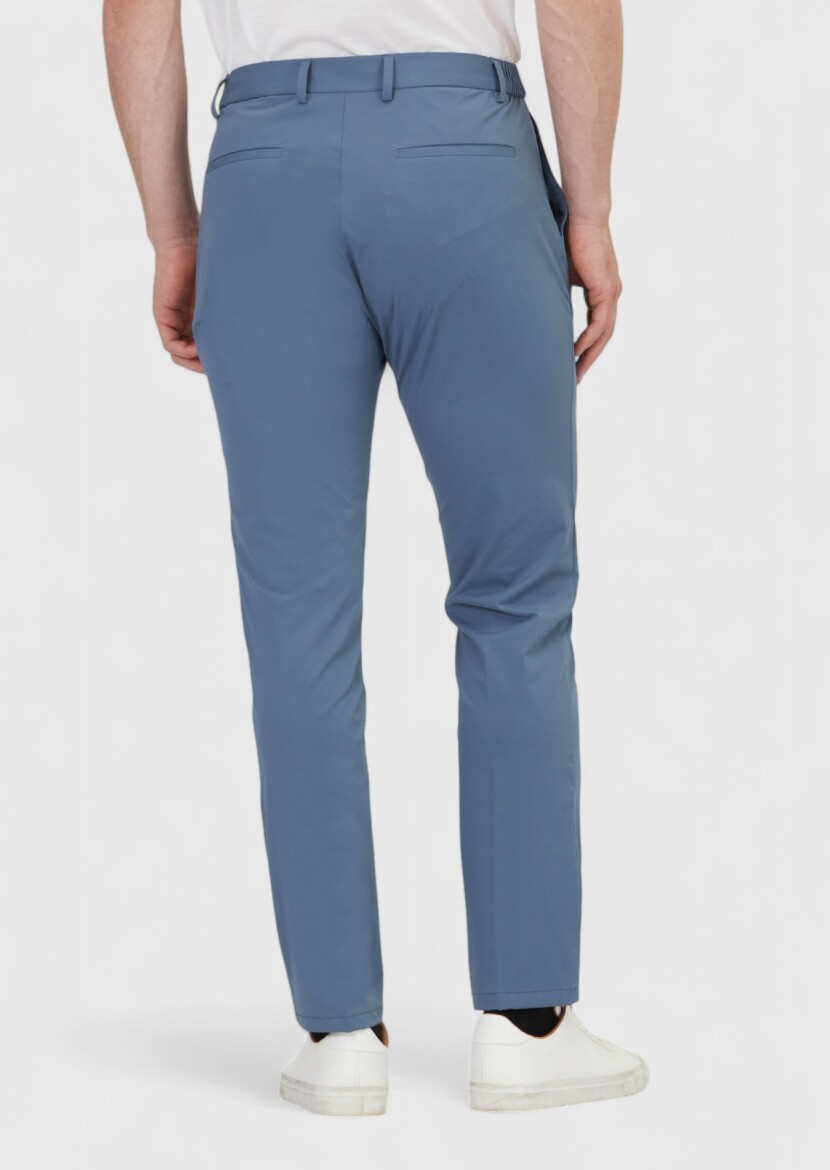 Mavi Düz Örme Jogging Fit Casual Pantolon - 4