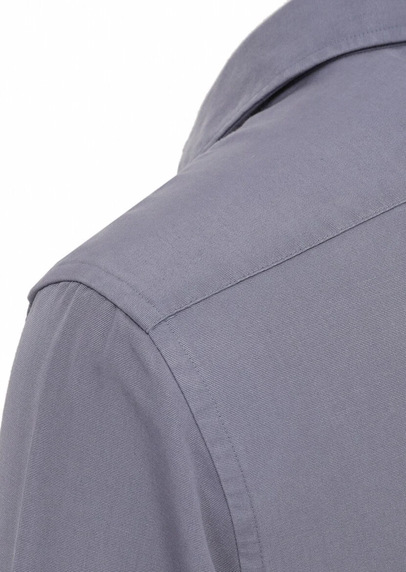 Mavi Düz Regular Fit Dokuma Casual Pamuk Karışımlı Gömlek - 3