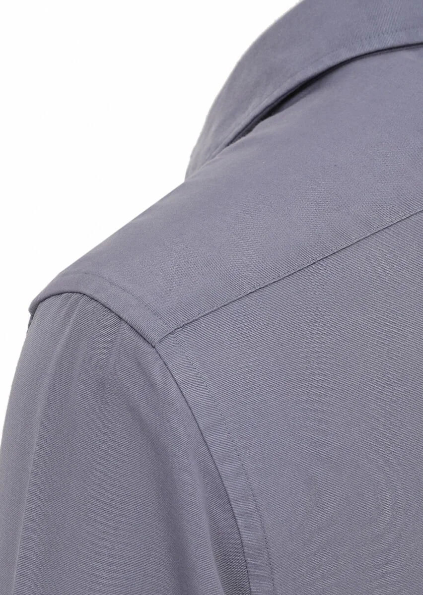 Mavi Düz Regular Fit Dokuma Casual Pamuk Karışımlı Gömlek - 3