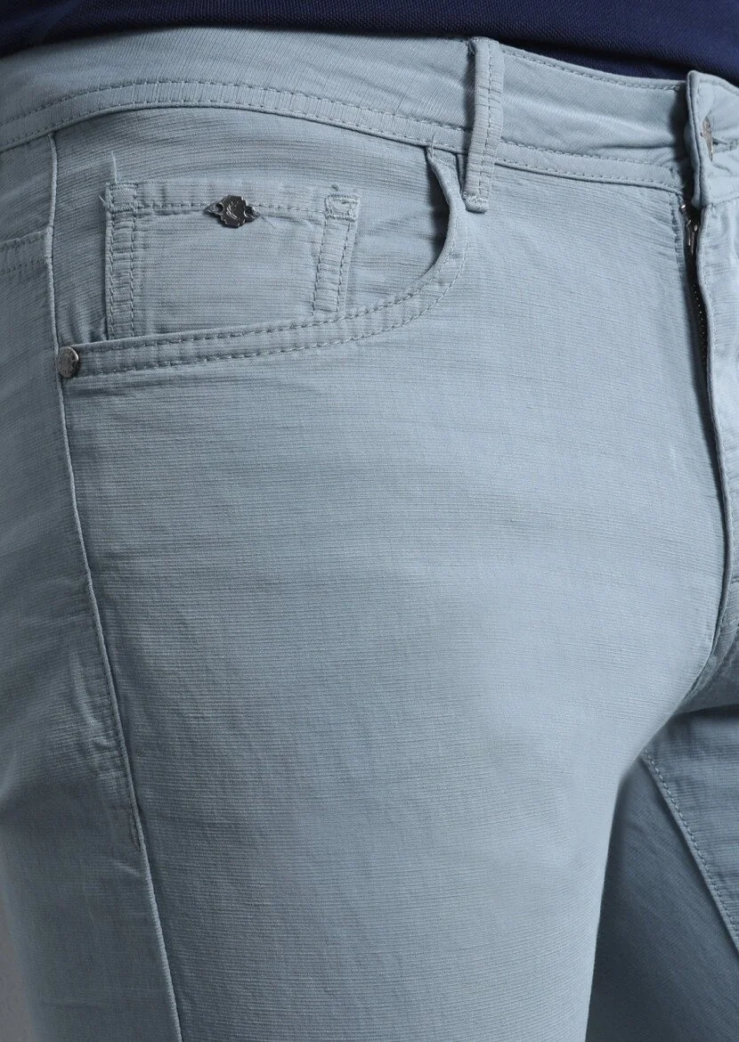 Mavi Mikro Dokuma Slim Fit Casual Pamuk Karışımlı Pantolon - 2