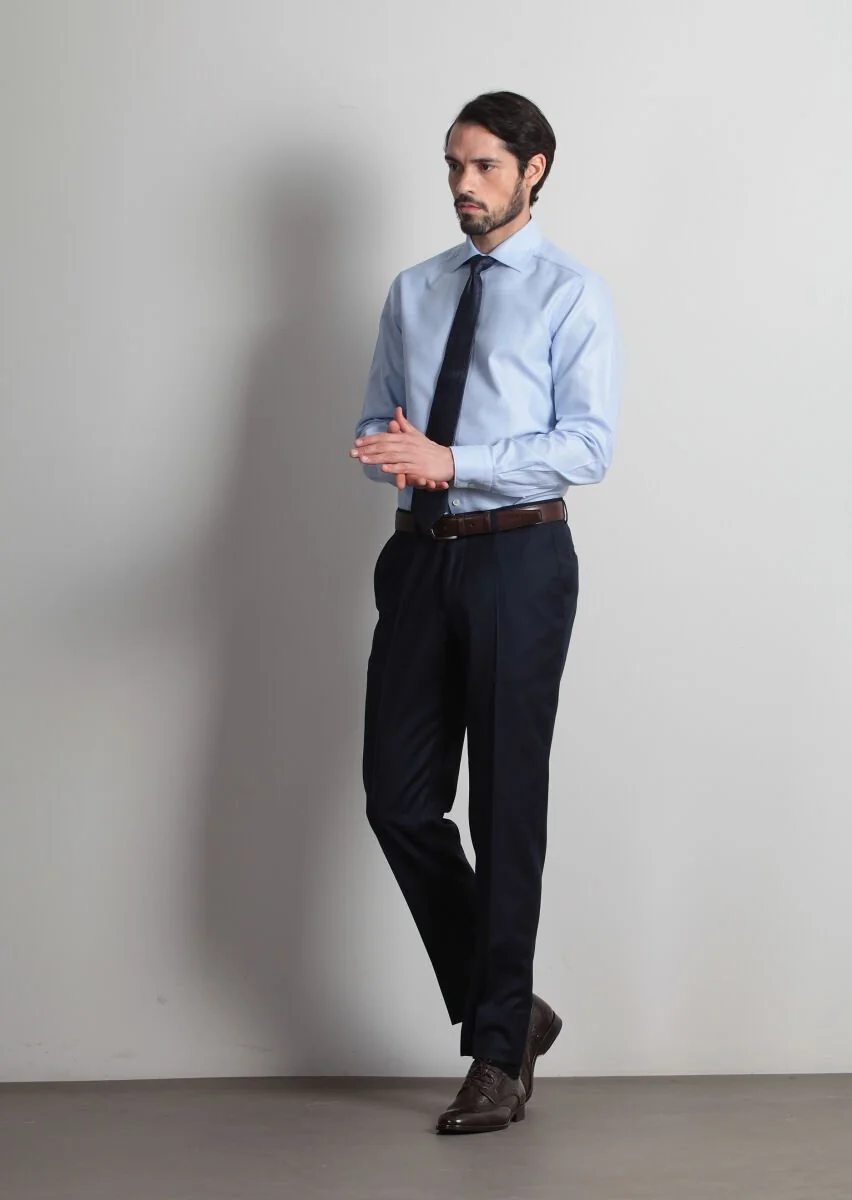 Mavi Mikro Regular Fit Dokuma Klasik %100 Pamuk Gömlek - 2