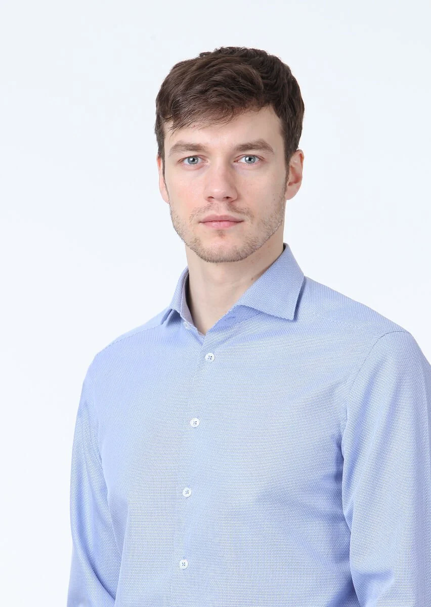 Mavi Mikro Regular Fit Dokuma Klasik %100 Pamuk Gömlek - 2