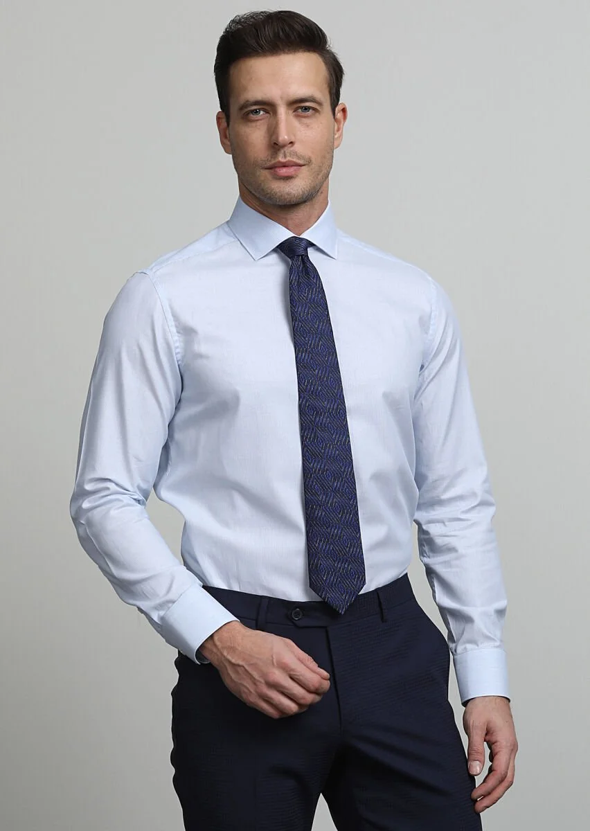 Mavi Mikro Regular Fit Dokuma Klasik %100 Pamuk Gömlek - 3