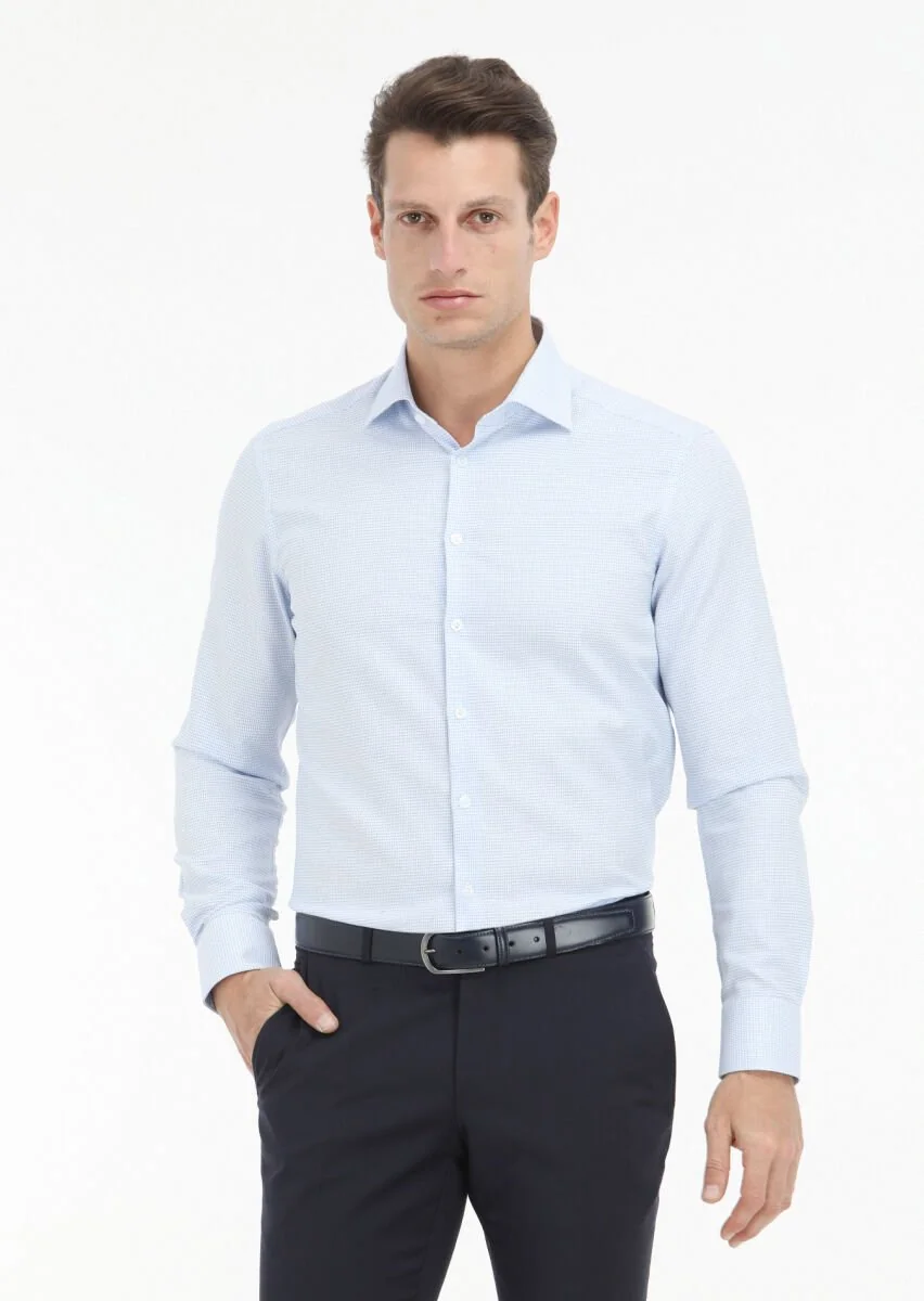Mavi Mikro Regular Fit Dokuma Klasik %100 Pamuk Gömlek - 2