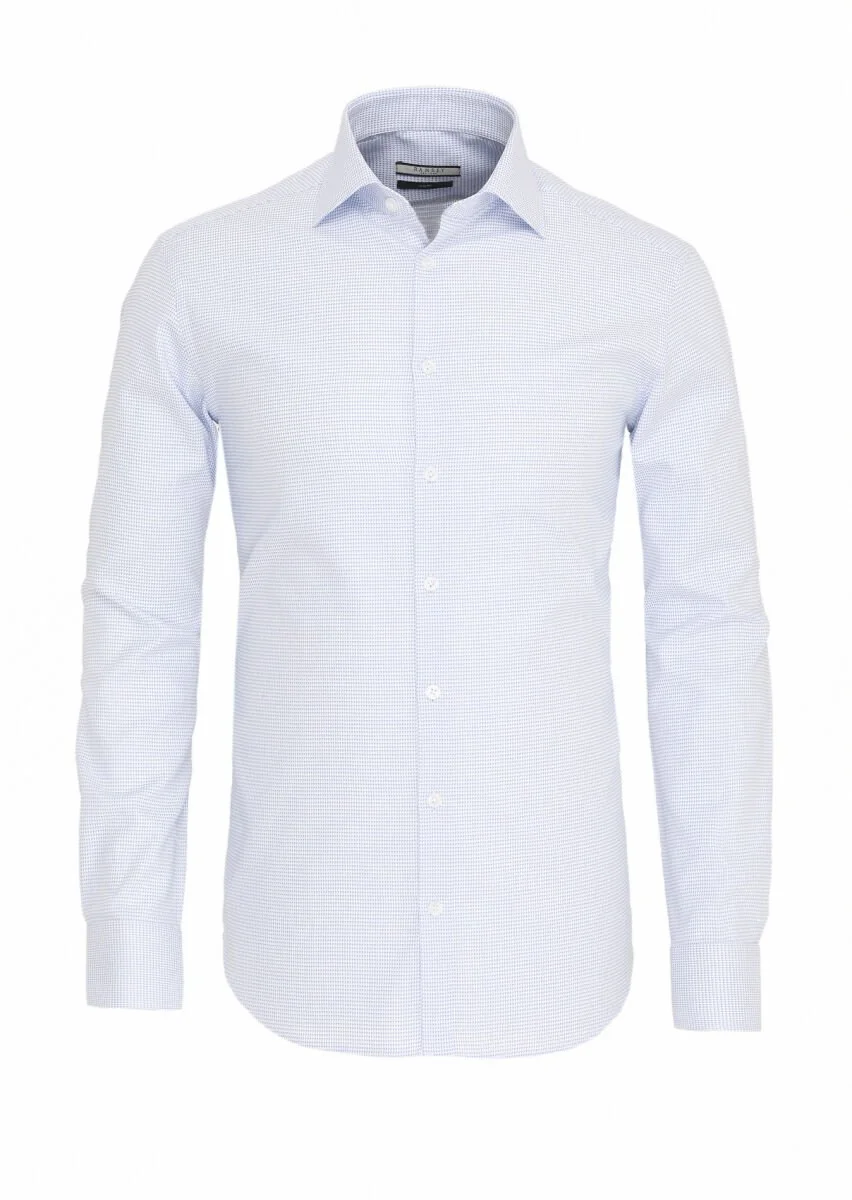 Mavi Mikro Regular Fit Dokuma Klasik %100 Pamuk Gömlek - 5