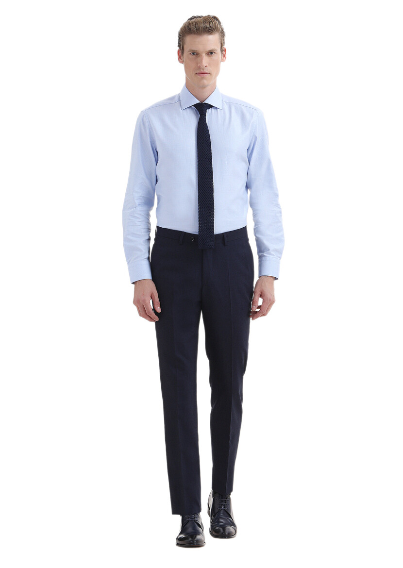 Mavi Mikro Regular Fit Uzun Dokuma Klasik %100 Pamuk Gömlek - 2