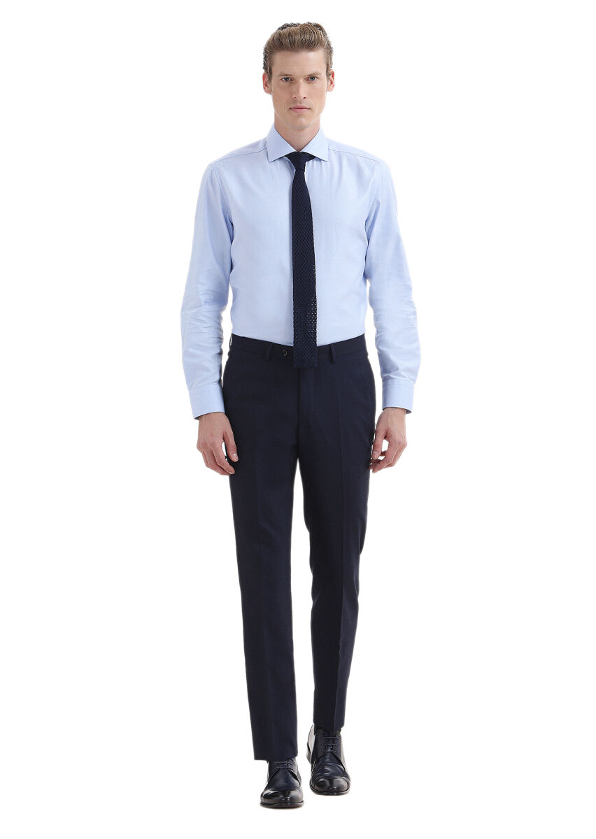 Mavi Mikro Regular Fit Uzun Dokuma Klasik %100 Pamuk Gömlek - 2