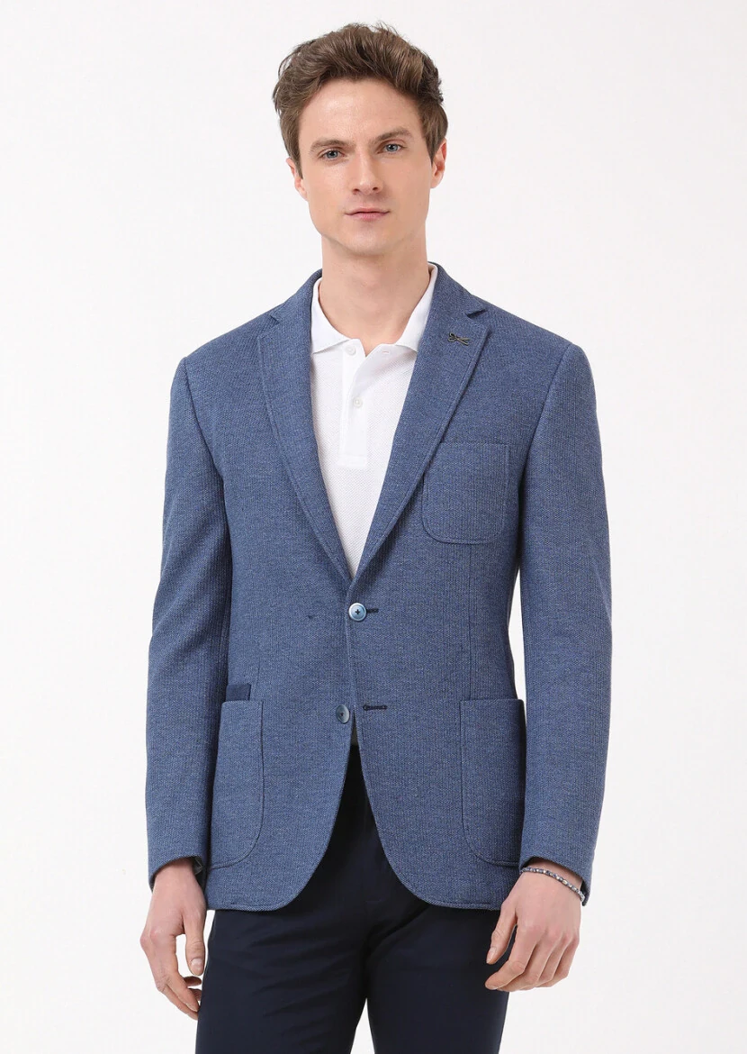 Mavi Mikro Zeroweight Slim Fit %100 Pamuk Örme Ceket - 1