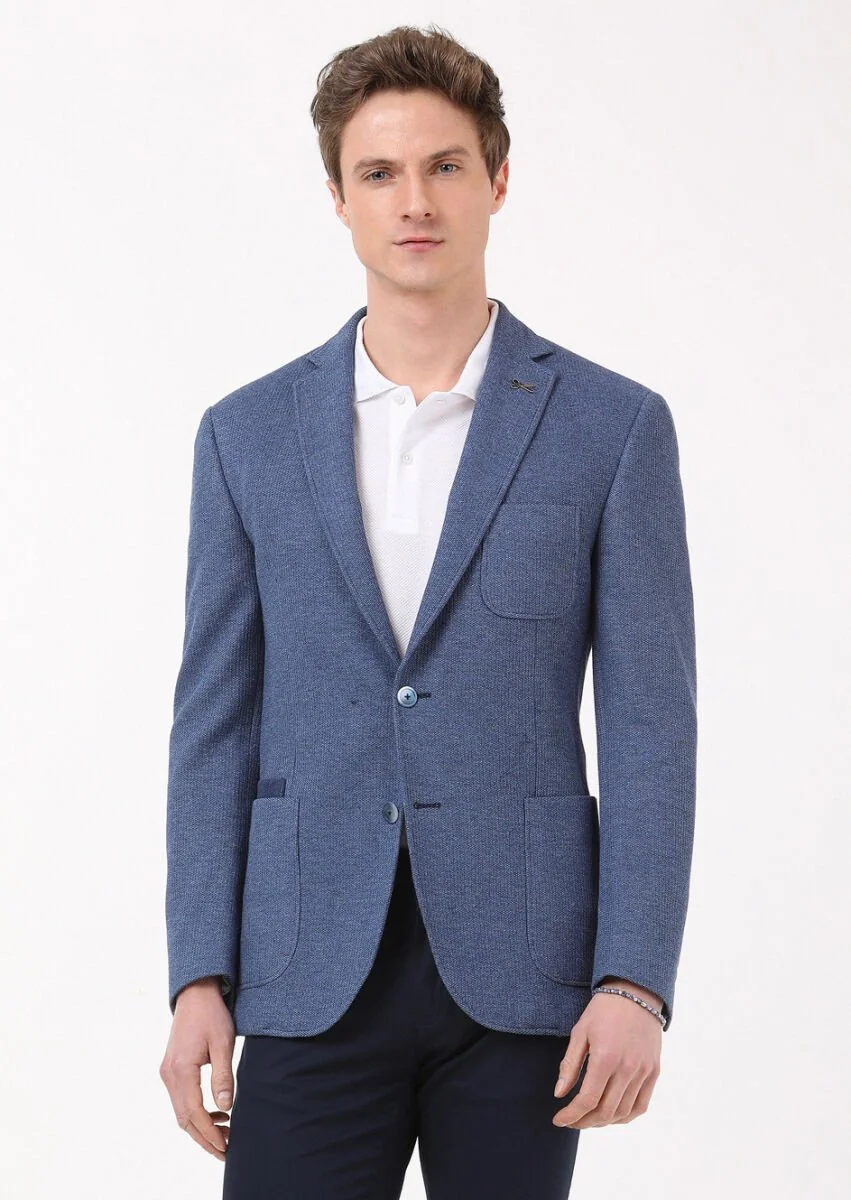 Mavi Mikro Zeroweight Slim Fit %100 Pamuk Örme Ceket - 1