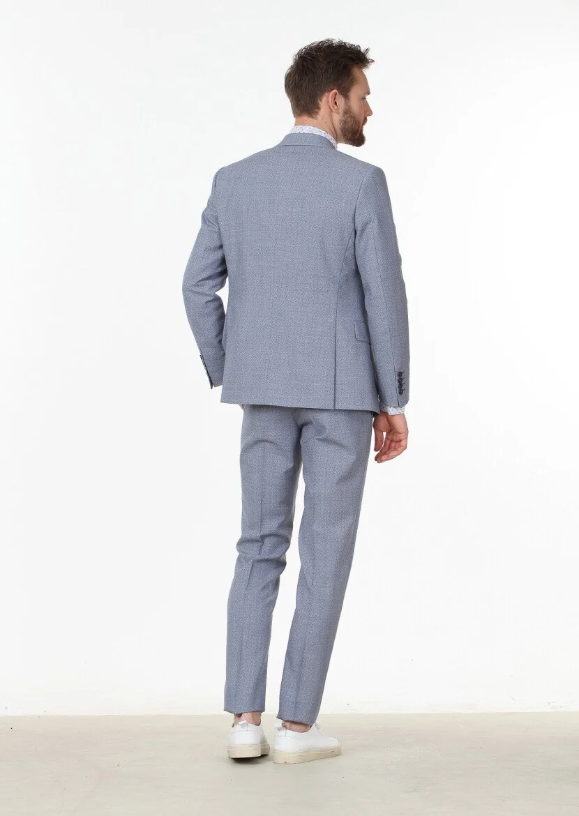 Mavi Mikro Zeroweight Slim Fit %100 Yün Takım Elbise - 4