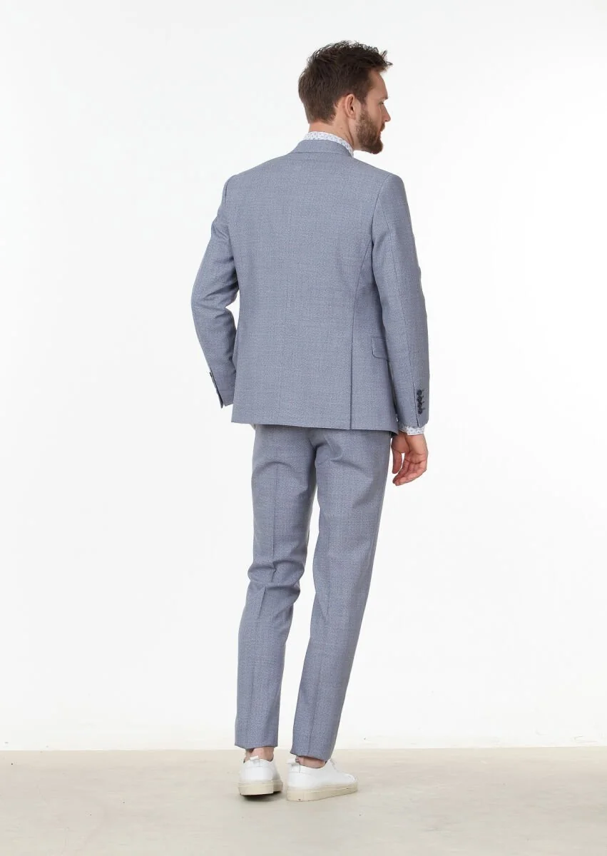 Mavi Mikro Zeroweight Slim Fit %100 Yün Takım Elbise - 4