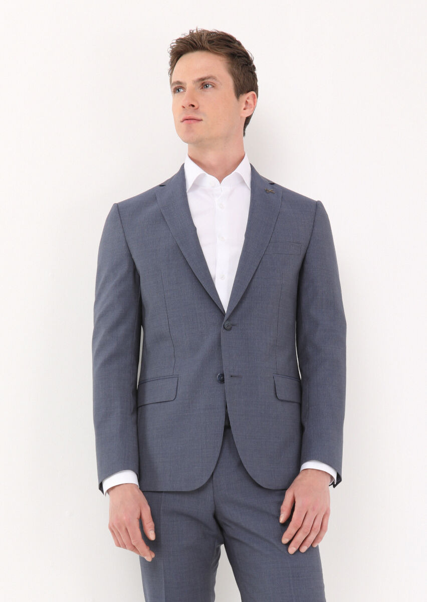 Mavi Mikro Zeroweight Slim Fit %100 Yün Takım Elbise - 1