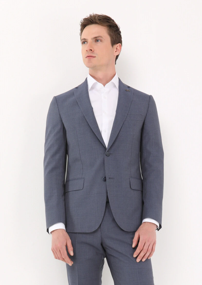 Mavi Mikro Zeroweight Slim Fit %100 Yün Takım Elbise - 1
