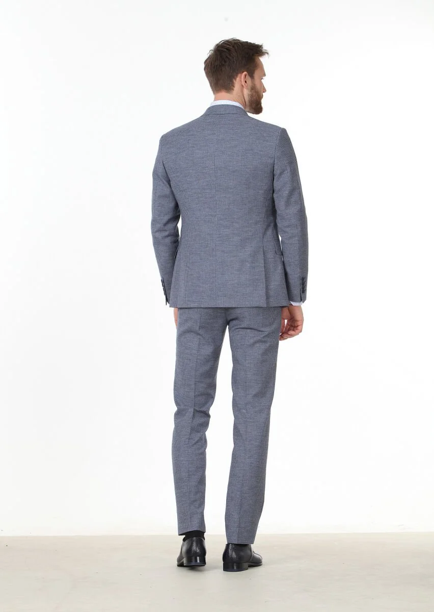 Mavi Mikro Zeroweight Slim Fit Yün Karışımlı Takım Elbise - 4