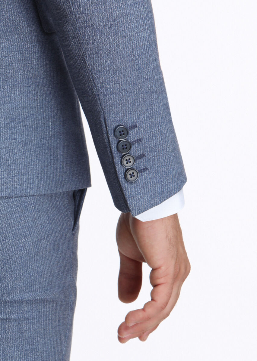 Mavi Mikro Zeroweight Slim Fit Yün Karışımlı Takım Elbise - 4