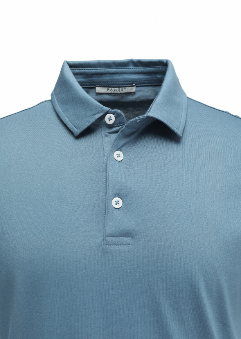 Mavi Polo Yaka %100 Pamuk T-Shirt 