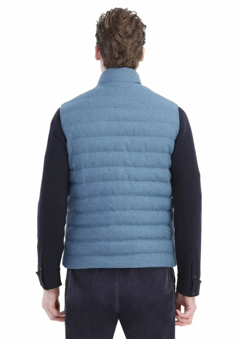 Mavi Regular Fit Dik Yaka Casual Dokuma Spor Yelek - 6