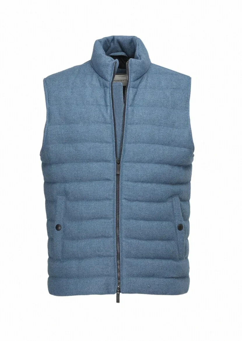 Mavi Regular Fit Dik Yaka Casual Dokuma Spor Yelek - 7