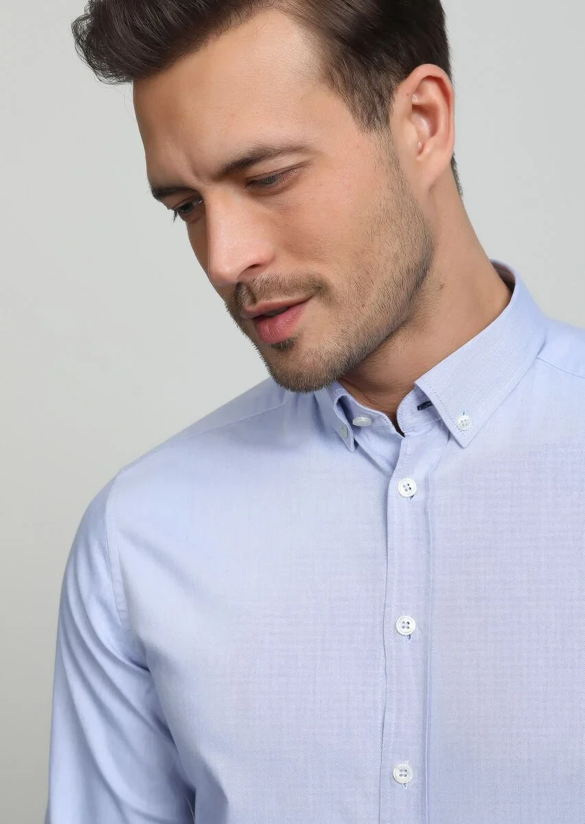 Mavi Regular Fit Dokuma Casual %100 Pamuk Gömlek - 2