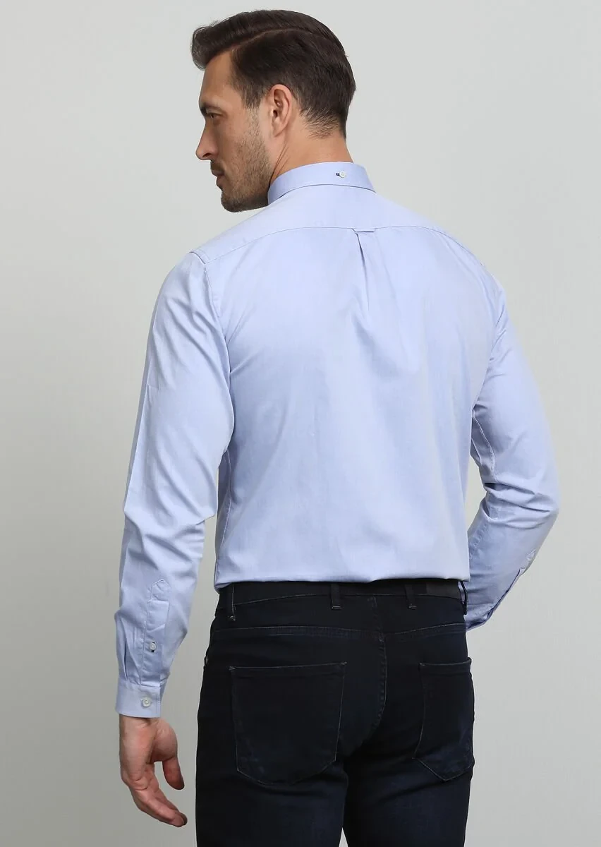 Mavi Regular Fit Dokuma Casual %100 Pamuk Gömlek - 4