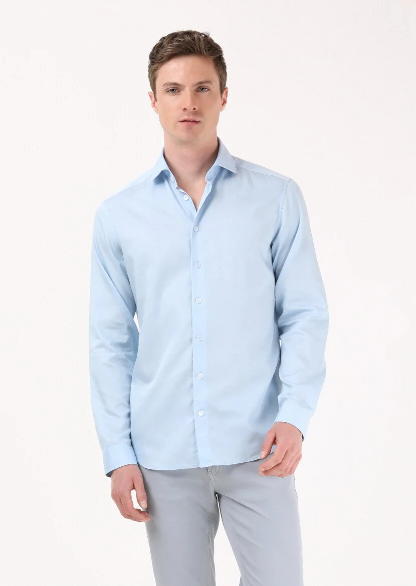 Mavi Regular Fit Dokuma Casual Pamuk Karışımlı Gömlek - 2