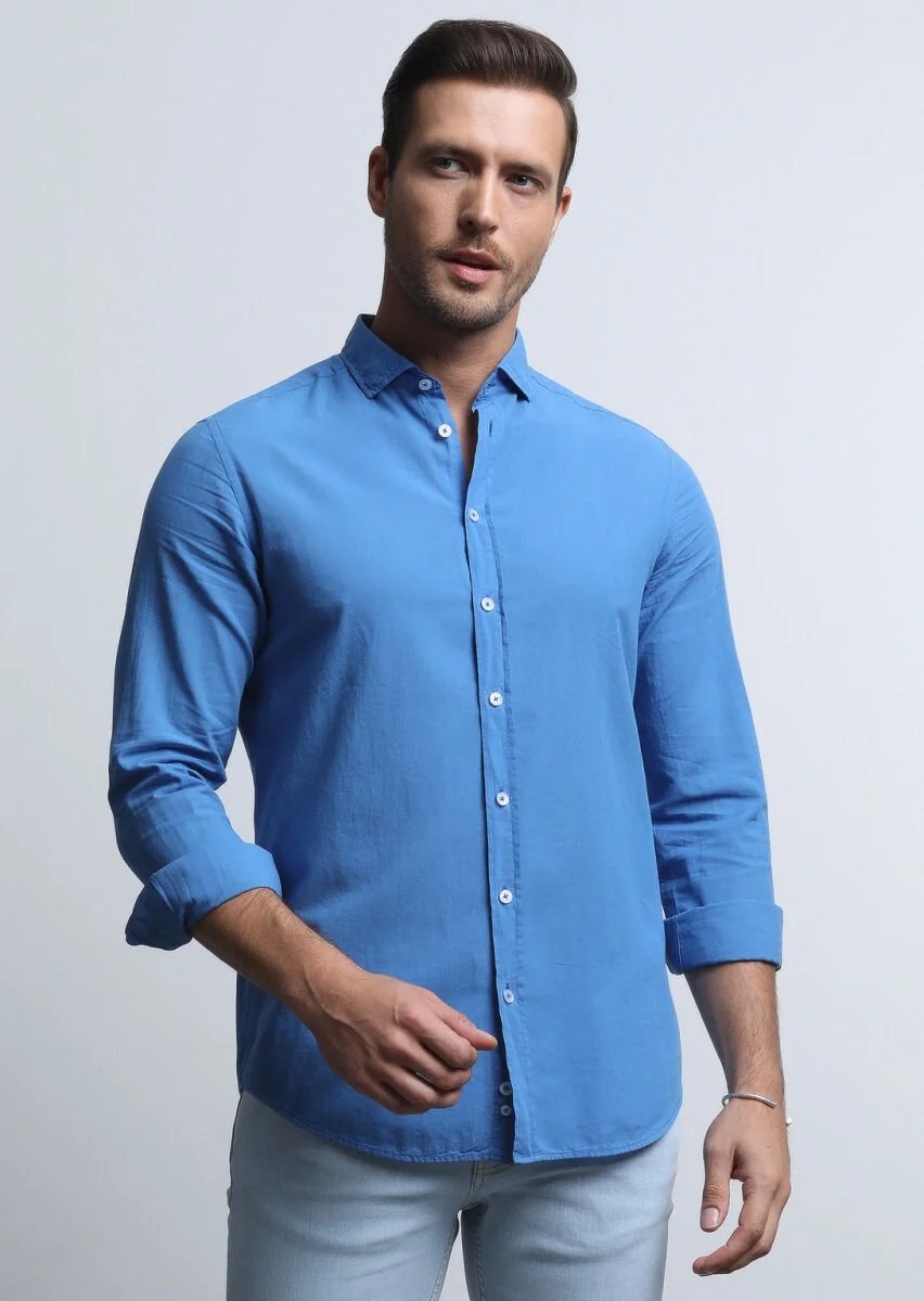 Mavi Regular Fit Dokuma Denim %100 Pamuk Gömlek - 2