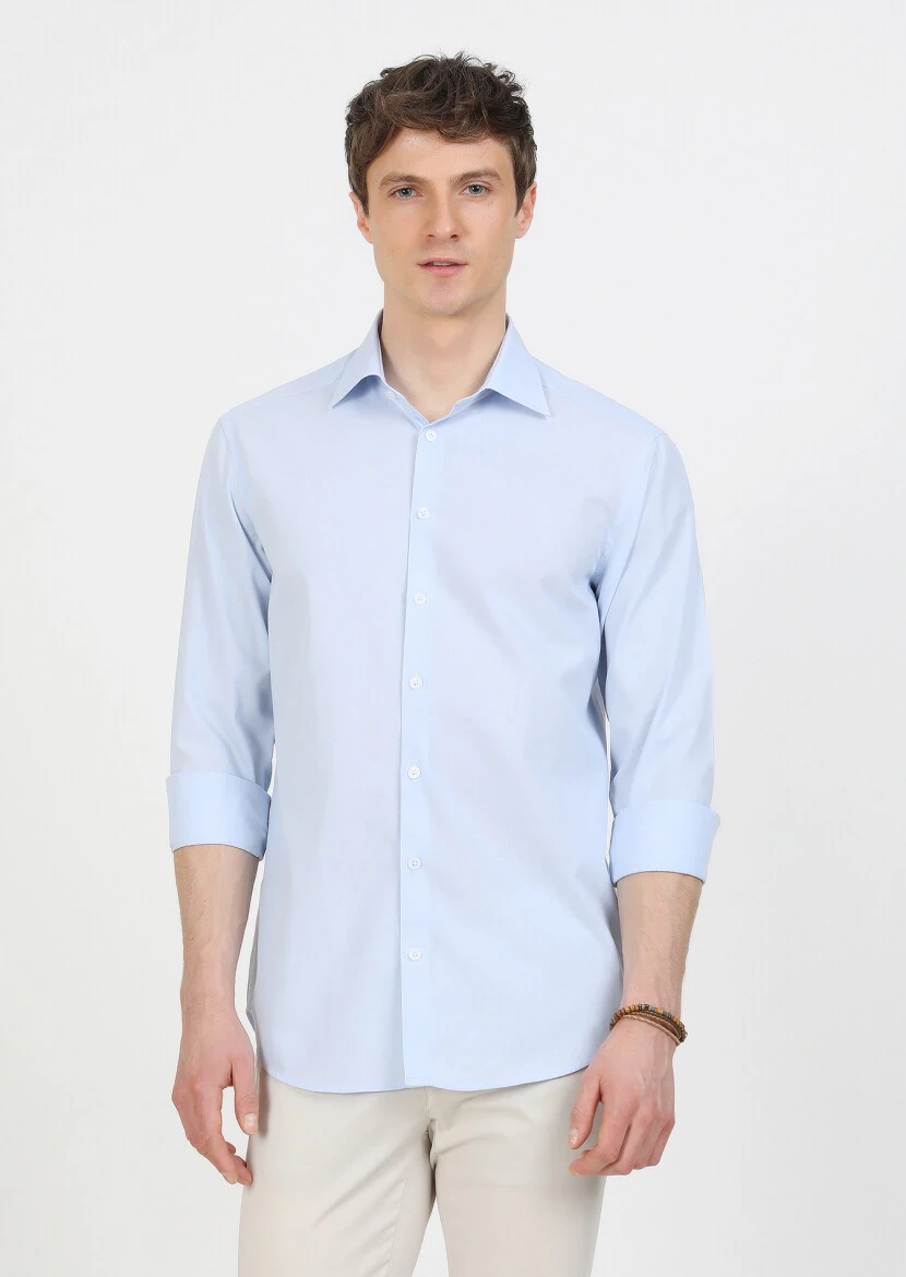 Mavi Regular Fit Dokuma Klasik %100 Pamuk Gömlek - 1