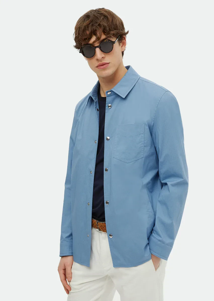 Mavi Regular Fit Gömlek Yaka Casual Dokuma Mont - 1