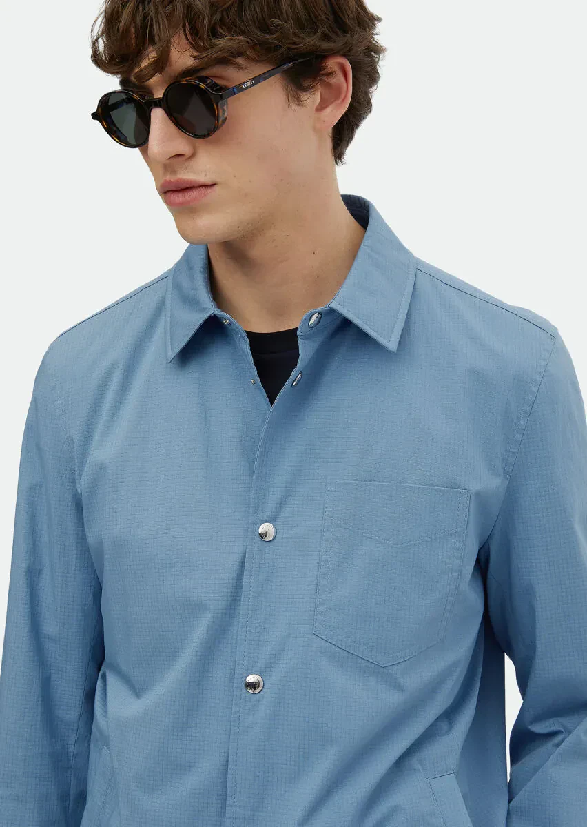 Mavi Regular Fit Gömlek Yaka Casual Dokuma Mont - 3