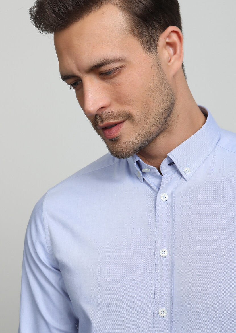Mavi Regular Fit Uzun Dokuma Casual %100 Pamuk Gömlek - 2