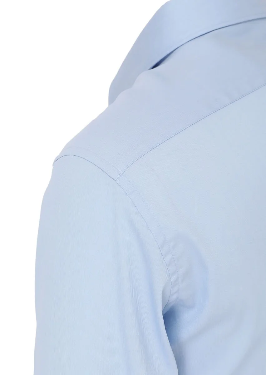 Mavi Slim Fit Dokuma Klasik Pamuk Karışımlı Gömlek - 3