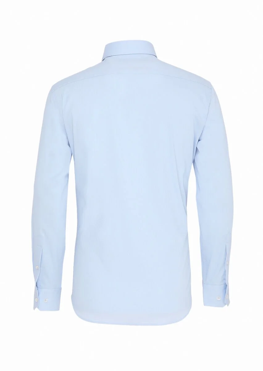 Mavi Slim Fit Dokuma Klasik Pamuk Karışımlı Gömlek - 5