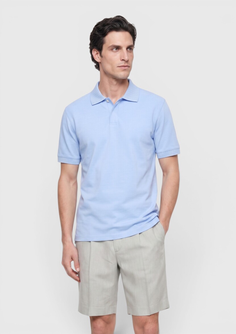 Medium Blue Plain T-Shirt 