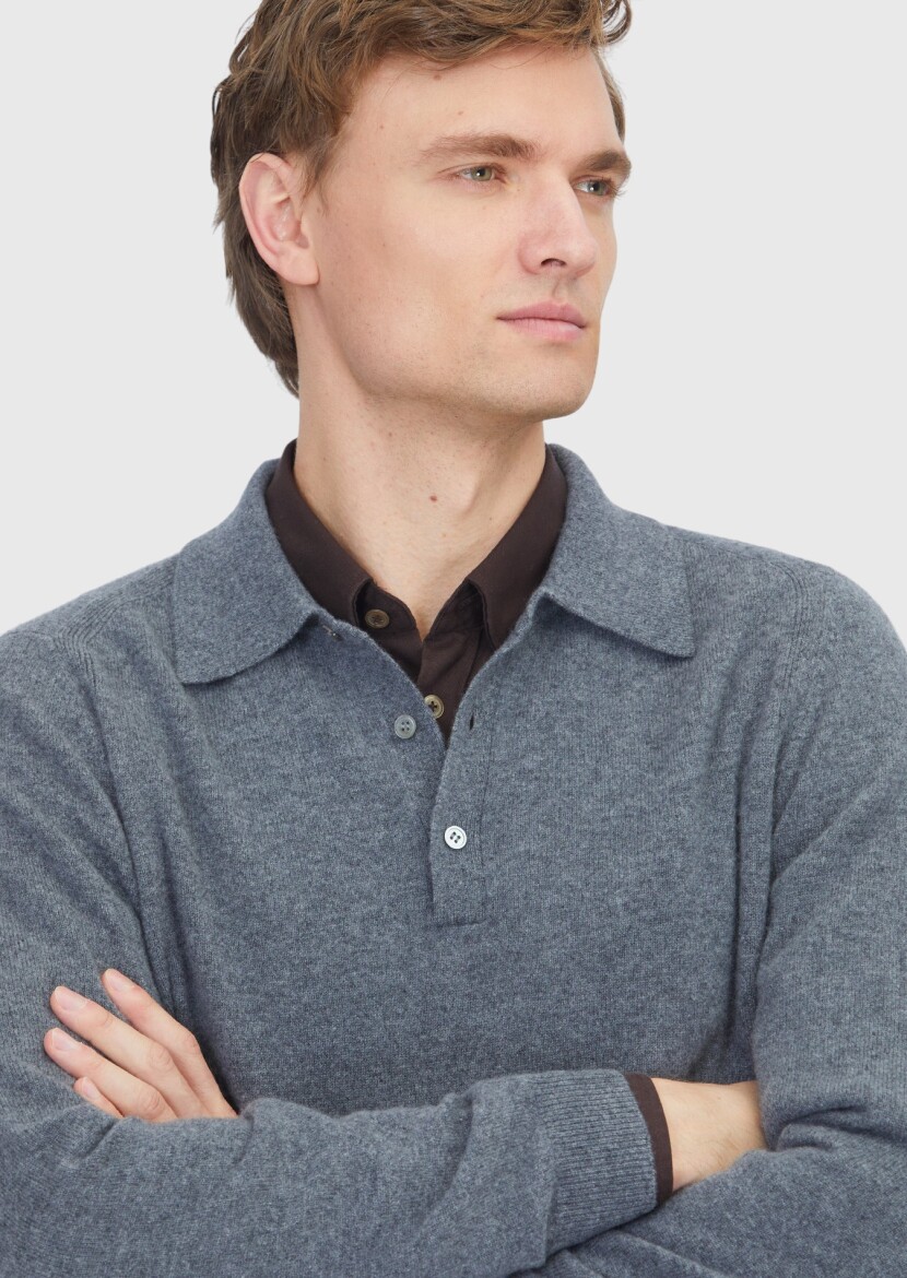 Medium Gray Knitwear Sweatshirt - 3