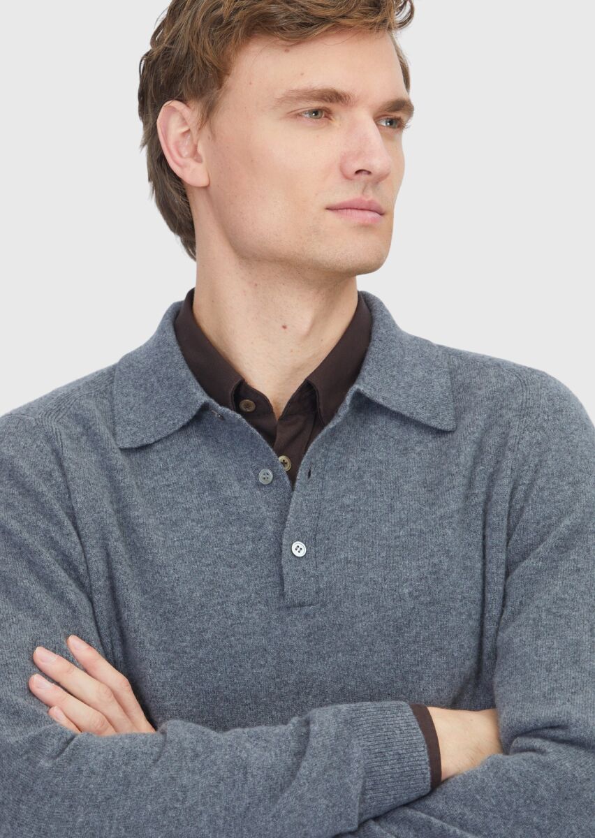 Medium Gray Knitwear Sweatshirt - 3