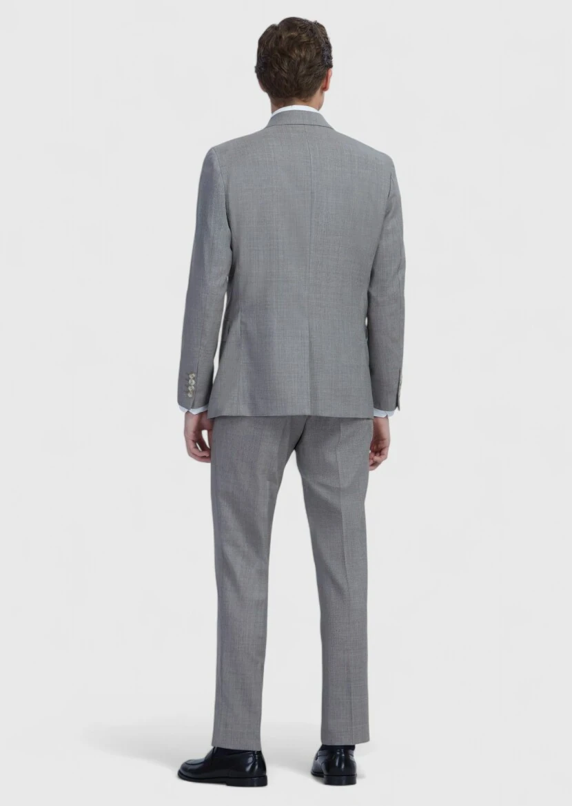 Mink Checkered Zeroweight Slim Fit 100% Wool Suit - 6