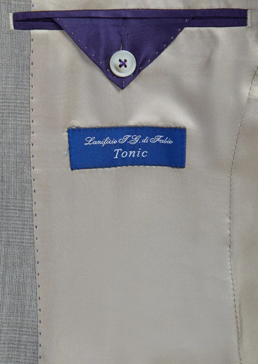 Mink Checkered Zeroweight Slim Fit 100% Wool Suit - 6