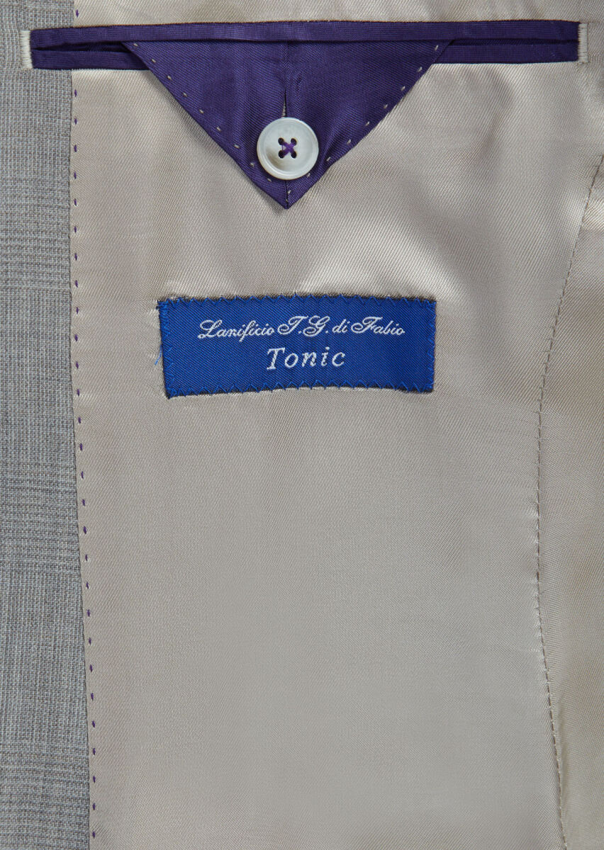 Mink Checkered Zeroweight Slim Fit 100% Wool Suit - 6