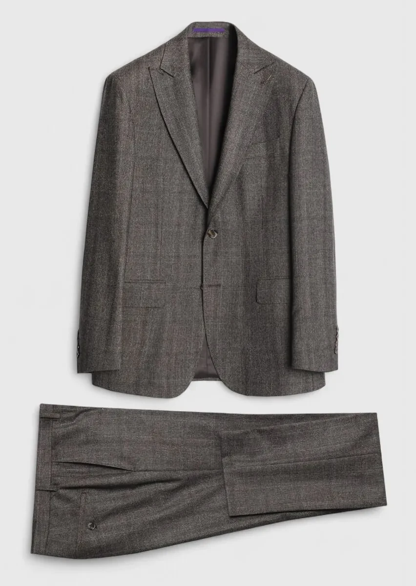 Mink Checkered Zeroweight Slim Fit 100% Wool Suit - 1