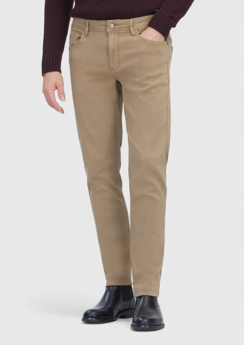 Mink Knitting Slim Fit Casual Cotton Blended Trousers - RAMSEY