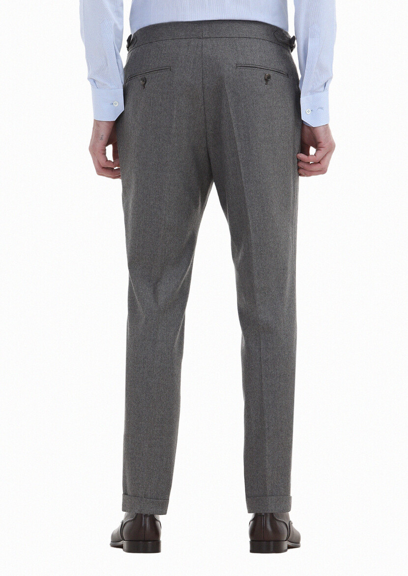 Mink Material Modern Fit Classical Wool Blended Trousers - 6