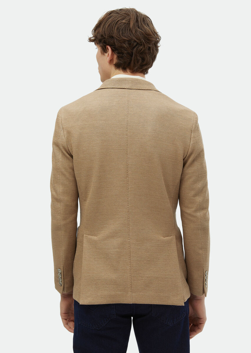 Mink Micro Shirt Shoulder Slim Fit Cotton Blended Jacket - 4