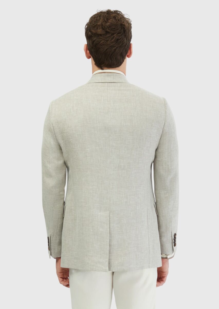 Mink Patterned Regular Fit Silk Blended Jacket - 7