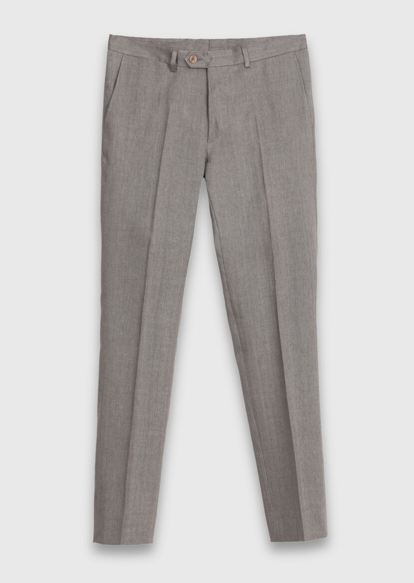 Mink Patterned Zeroweight Slim Fit Wool Blended Suit - 7