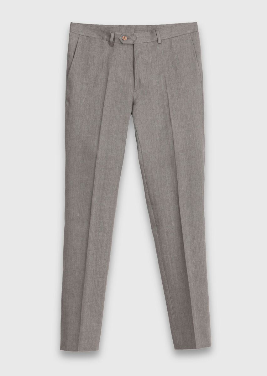 Mink Patterned Zeroweight Slim Fit Wool Blended Suit - 7