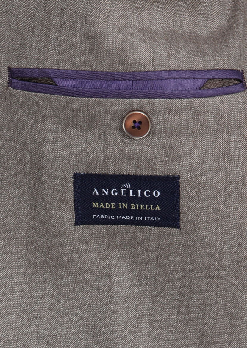Mink Patterned Zeroweight Slim Fit Wool Blended Suit - 9