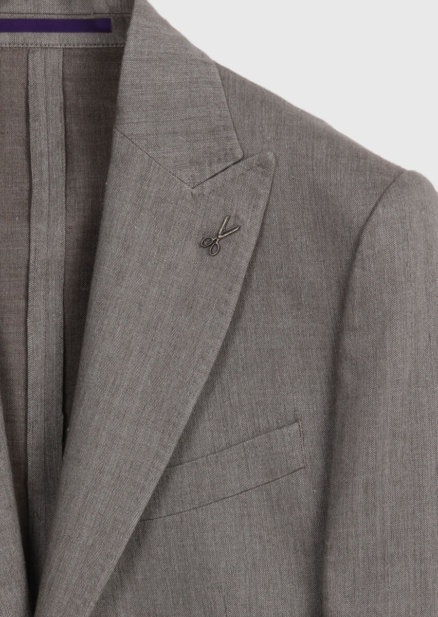 Mink Patterned Zeroweight Slim Fit Wool Blended Suit - 10
