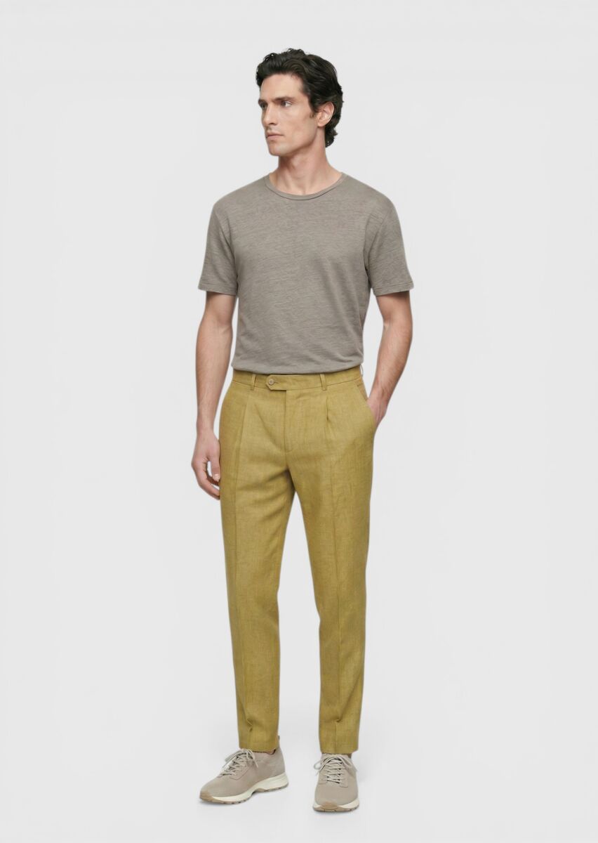 Mink Plain 100% Linen T-Shirt - 3