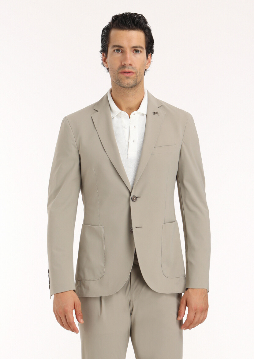 Mink Plain Comfort Fit Suit 
