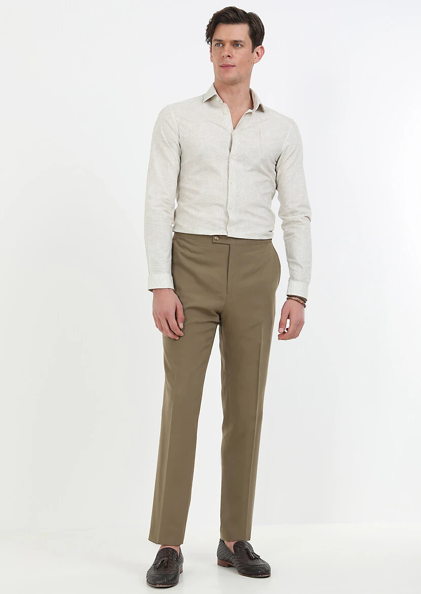 Mink Plain Cotton Blended Suit - 5